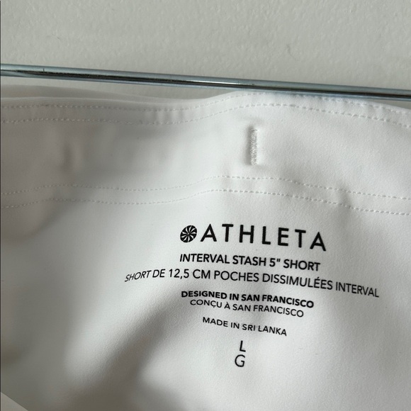 Athleta|Interval Stash 5” White Bike Shorts sz L - Picture 5 of 5